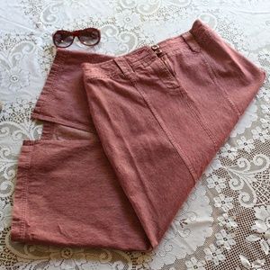 Maroon vertical stripe fall ankle skirt!
